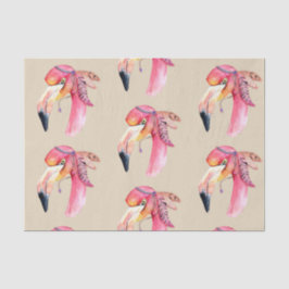 De Seda Papel Tecido Boho Fiona Flamingo