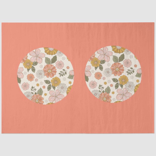 De Seda Papel Tecido Boho Wildflower (Frente )