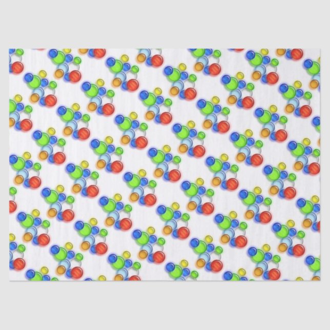 De Seda Papel Tecido - Bolhas Coloridas (Frente )