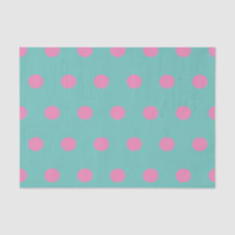 Papel Tecido bolinhas (Aqua e Rosa)
