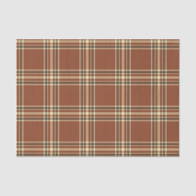 De Seda Papel Tecido Brown Tartan (Frente )