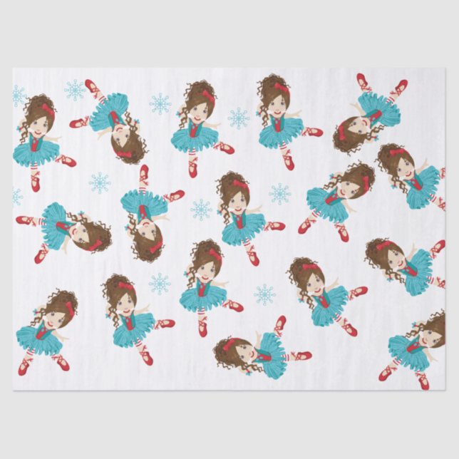 De Seda Papel Tecido Brunette Ballerina (Frente )