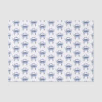 Papel Tecido Caranguejo Azul Aquarela Praia Padrão