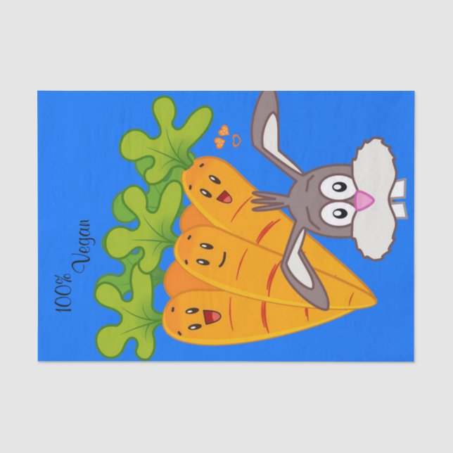 De Seda Papel Tecido Carrots Coelho 100% Vegan (Frente )