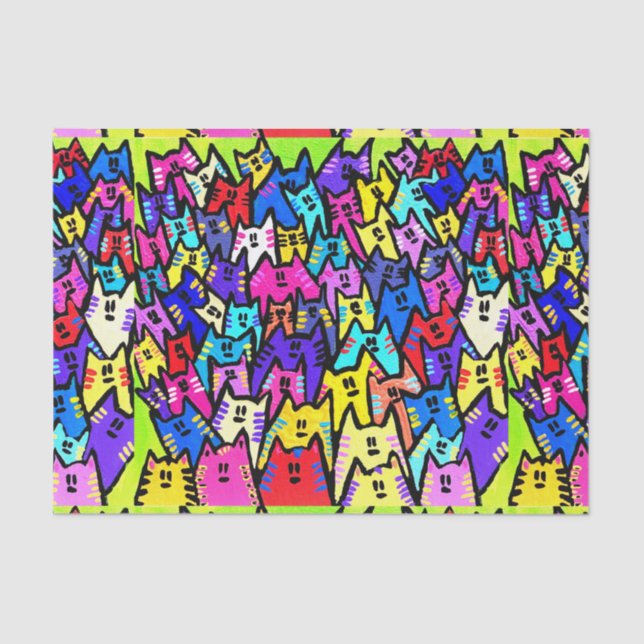 De Seda Papel Tecido CATS (Frente )