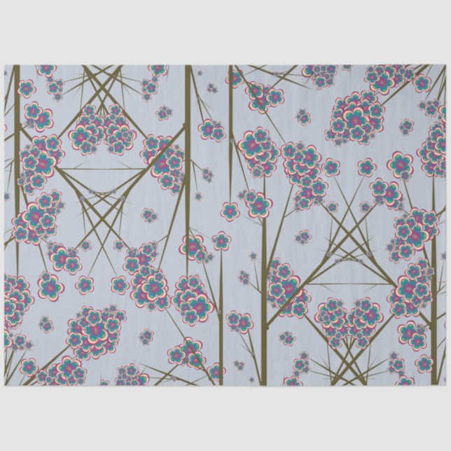 De Seda Papel Tecido Céu das Ramificações Peculiares (Frente )