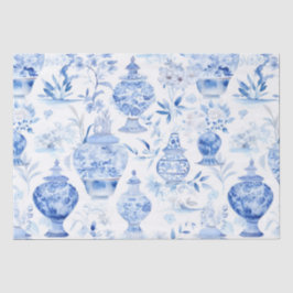 De Seda Papel Tecido Chinoiserie Azul