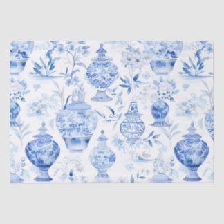 De Seda Papel Tecido Chinoiserie Azul