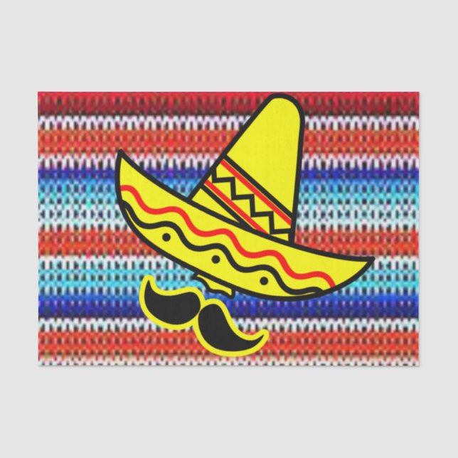 De Seda Papel Tecido Colorido Mexicano Sombrero (Frente )