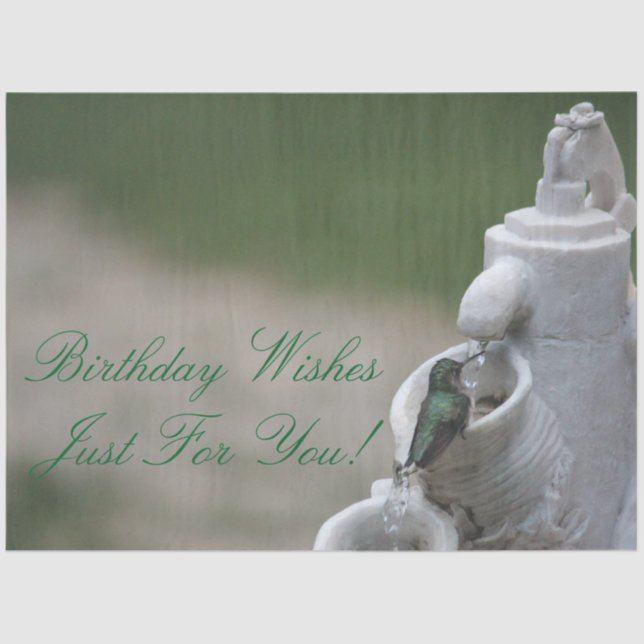 De Seda Papel Tecido Com Hummingbird (Frente )