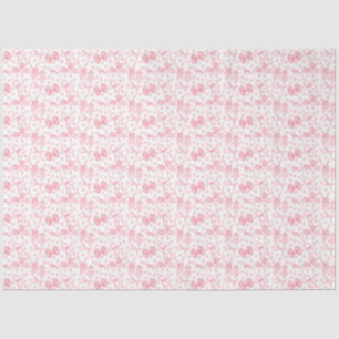 De Seda Papel Tecido com Laços e Pontos Rosa