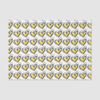 De Seda Papel Tecido Coração Amarelo — Tendência e Elegant