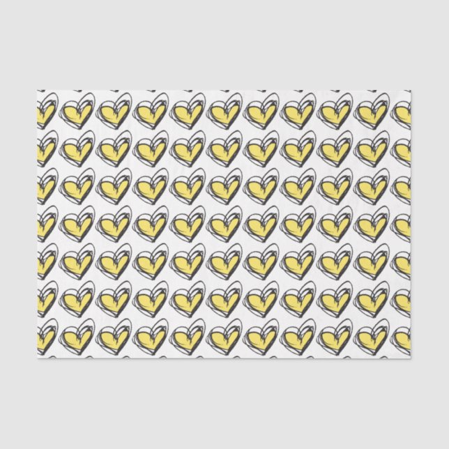 De Seda Papel Tecido Coração Amarelo — Tendência e Elegant (Frente )