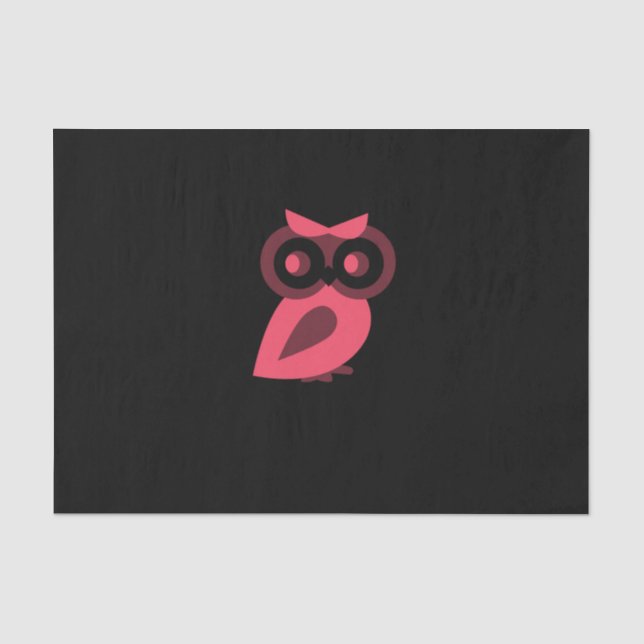 De Seda Papel Tecido Coruja Rosa (Frente )
