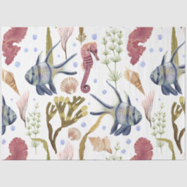 De Seda Papel Tecido da Série Vida Marinha Design 21