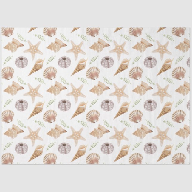 De Seda Papel Tecido da Série Vida Marinha Design 3 (Frente )