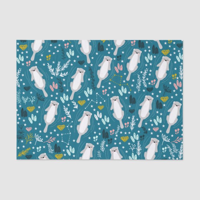 De Seda Papel Tecido das Lontras Cónicas (Frente )