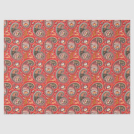 De Seda Papel Tecido Decoupage - Paisley Abstrato Vermelho