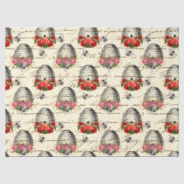 De Seda Papel Tecido Design Série Vintage Abelha 8