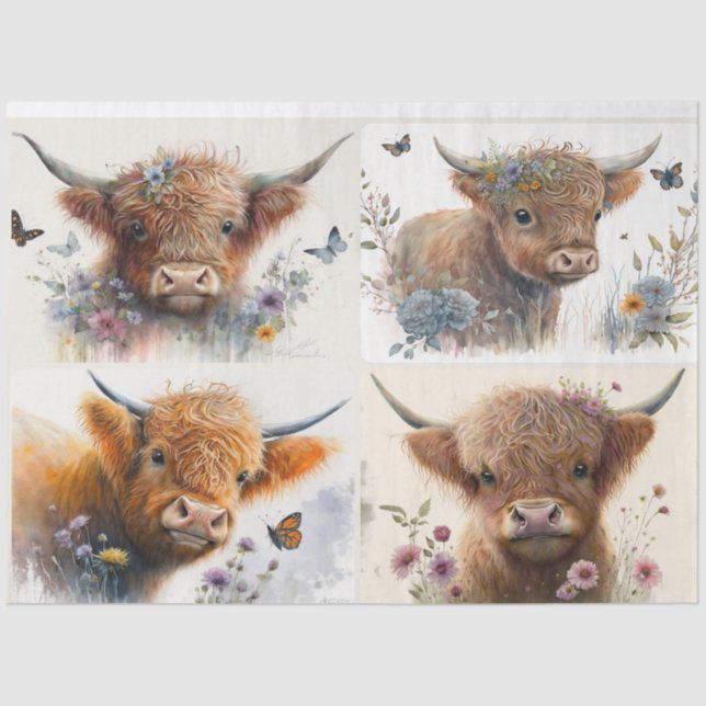 De Seda Papel Tecido do Bebê da Highland (Frente )