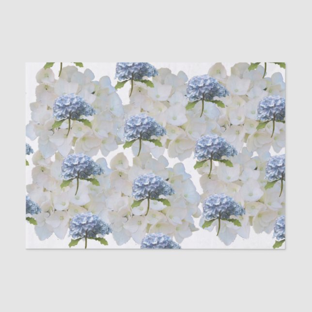 De Seda Papel Tecido Dusty Blue Hydrangea (Frente )