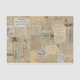 De Seda Papel Tecido Ephemera Neutro Vintage