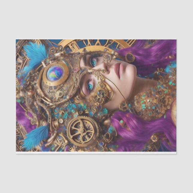 De Seda Papel Tecido Ephemera Steampunk (Frente )