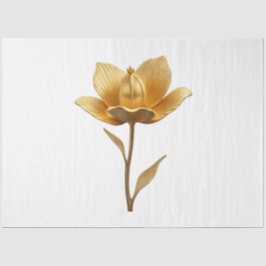 De Seda Papel Tecido Flor Dourada