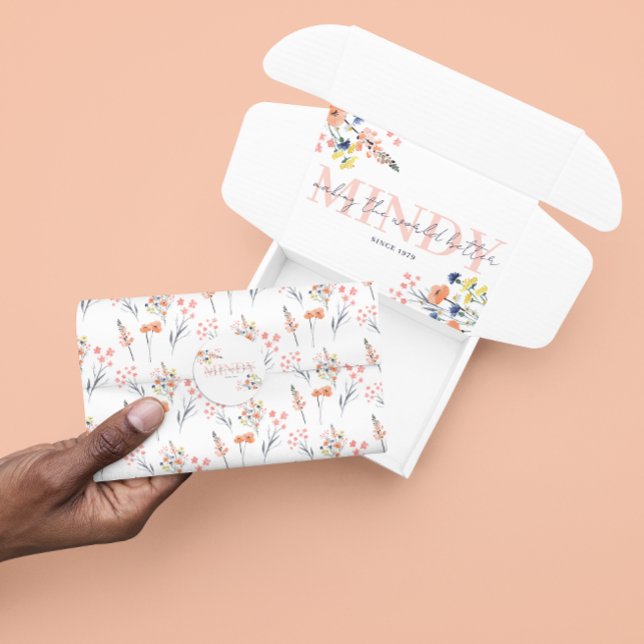 De Seda Papel Tecido Floral (Celebrate someone special with this watercolor floral tissue paper! Matching collection available! )
