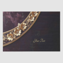 Papel Tecido Floral Dourado Ornamentado