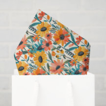 Papel Tecido Floral Retro Daisy