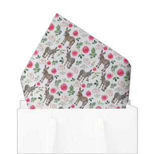 De Seda Papel Tecido Floral Rosa Burro Rústico