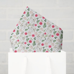 De Seda Papel Tecido Floral Rosa Equestre Rústico