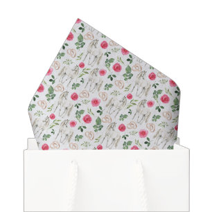 De Seda Papel Tecido Floral Rosa Equestre Rústico