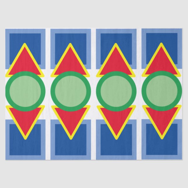 De Seda Papel Tecido - Formas Geométricas Coloridas (Frente )