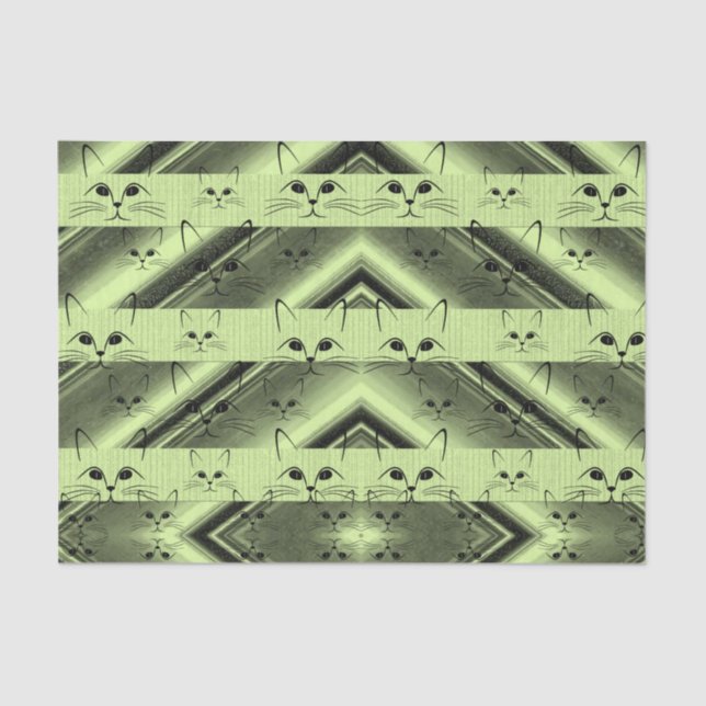 De Seda Papel Tecido Gato (Frente )