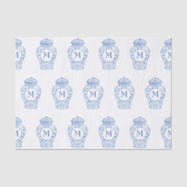 De Seda Papel Tecido Gengibre Monograma