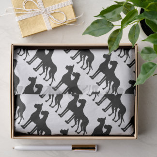 De Seda Papel Tecido Great Danes Pretos
