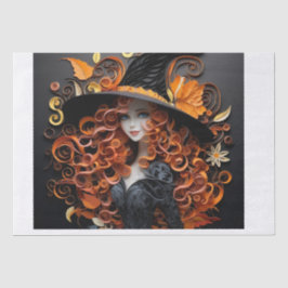 De Seda Papel Tecido Halloween, Bruxa,