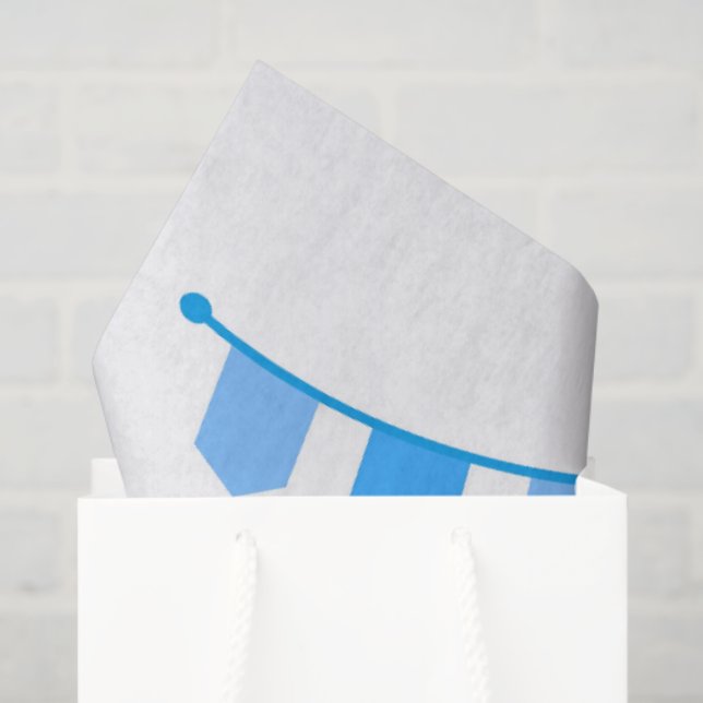 De Seda Papel Tecido Hanukkah com Flores Vibrantes, Menora (Sacola de presentes)