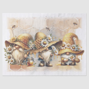 De Seda Papel Tecido Honeycomb Gnome