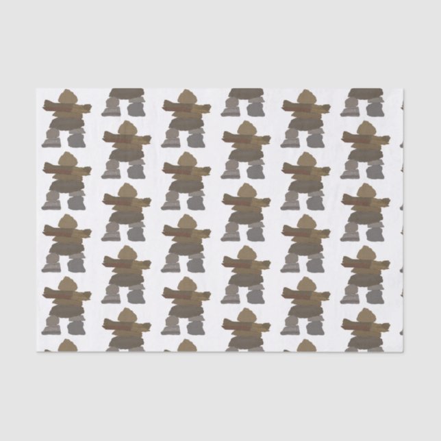 De Seda Papel Tecido Inukshuk (Frente )