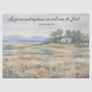 De Seda Papel Tecido - Josué 24:15 - Uma Casa na Pradaria
