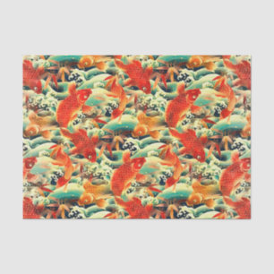 De Seda Papel Tecido Koi Carp