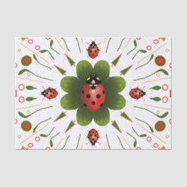 De Seda Papel Tecido Ladybug