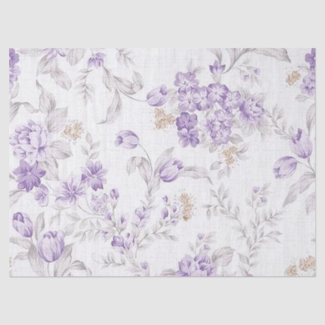 De Seda Papel Tecido Lilás Série Shabby Chic Design 16 (Frente )