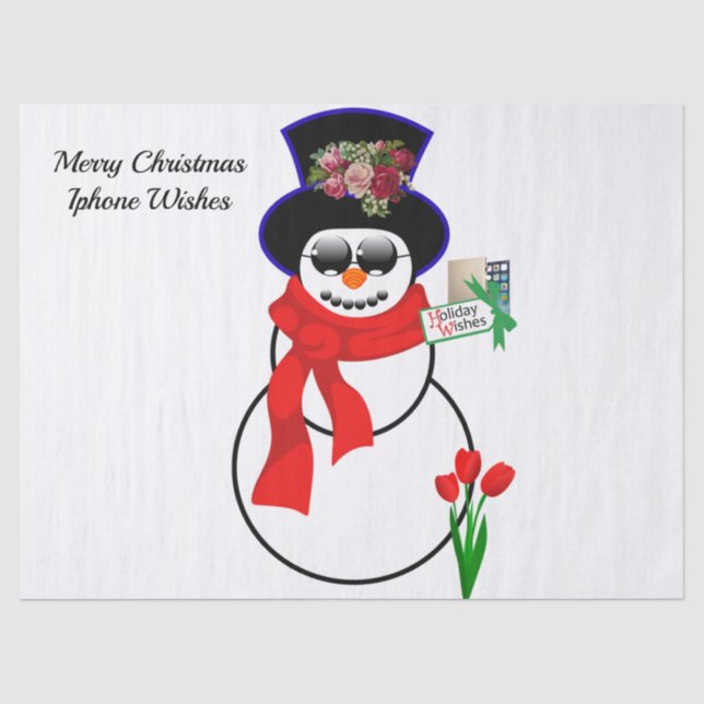 De Seda Papel Tecido Natal, Snowman Iphone 11pro (Frente )