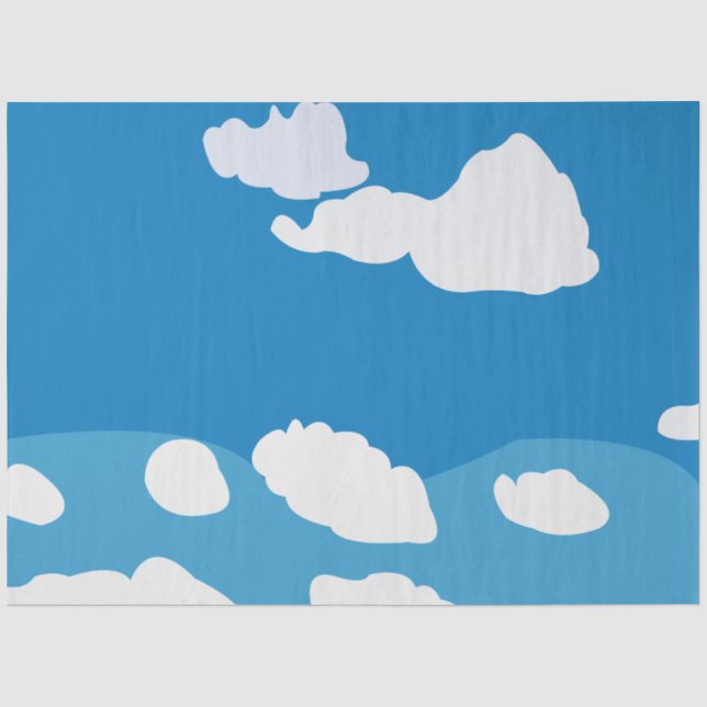De Seda Papel Tecido Nuvem Céu Azul  (Frente )