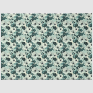 De Seda Papel Tecido Padrão Floral Azul Teal