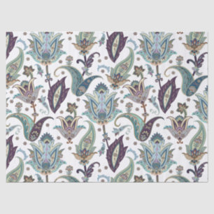 De Seda Papel Tecido Paisley Blue Florals